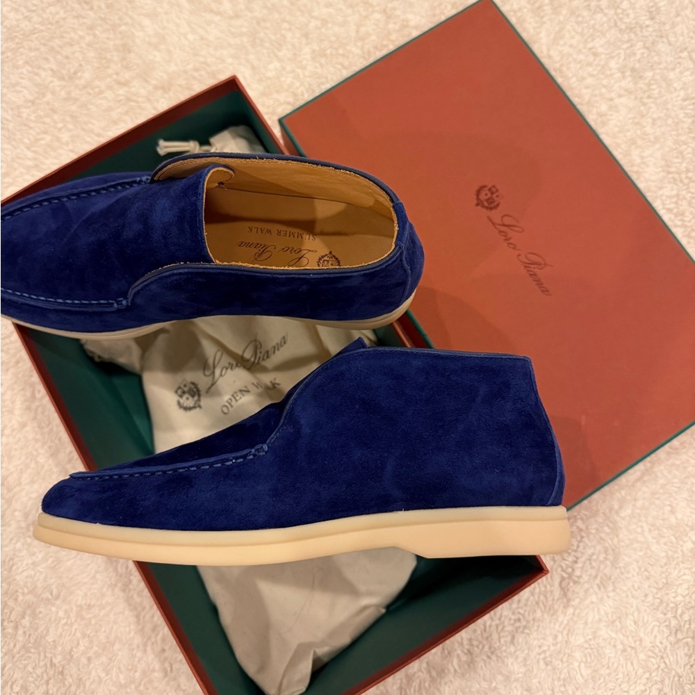 NEW Loro Piana Polacchino Leather Slip-On Chukka Boots